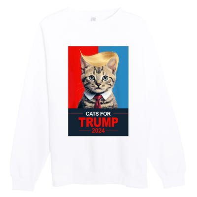 Cats For Donald Trump 2024 Election Premium Crewneck Sweatshirt