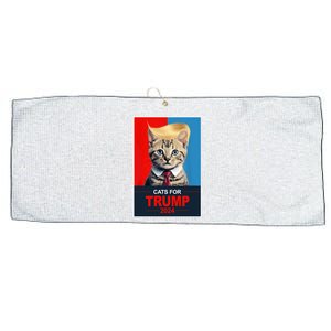 Cats For Donald Trump 2024 Election Large Microfiber Waffle Golf Towel