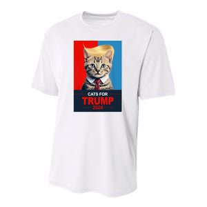 Cats For Donald Trump 2024 Election Youth Performance Sprint T-Shirt