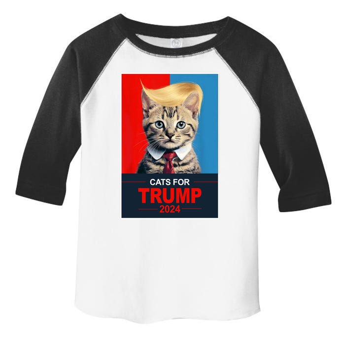 Cats For Donald Trump 2024 Election Toddler Fine Jersey T-Shirt