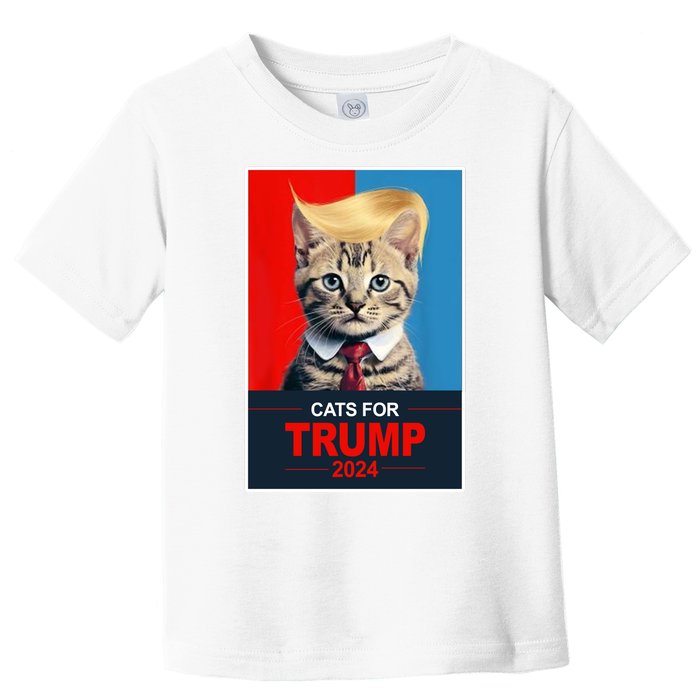 Cats For Donald Trump 2024 Election Toddler T-Shirt