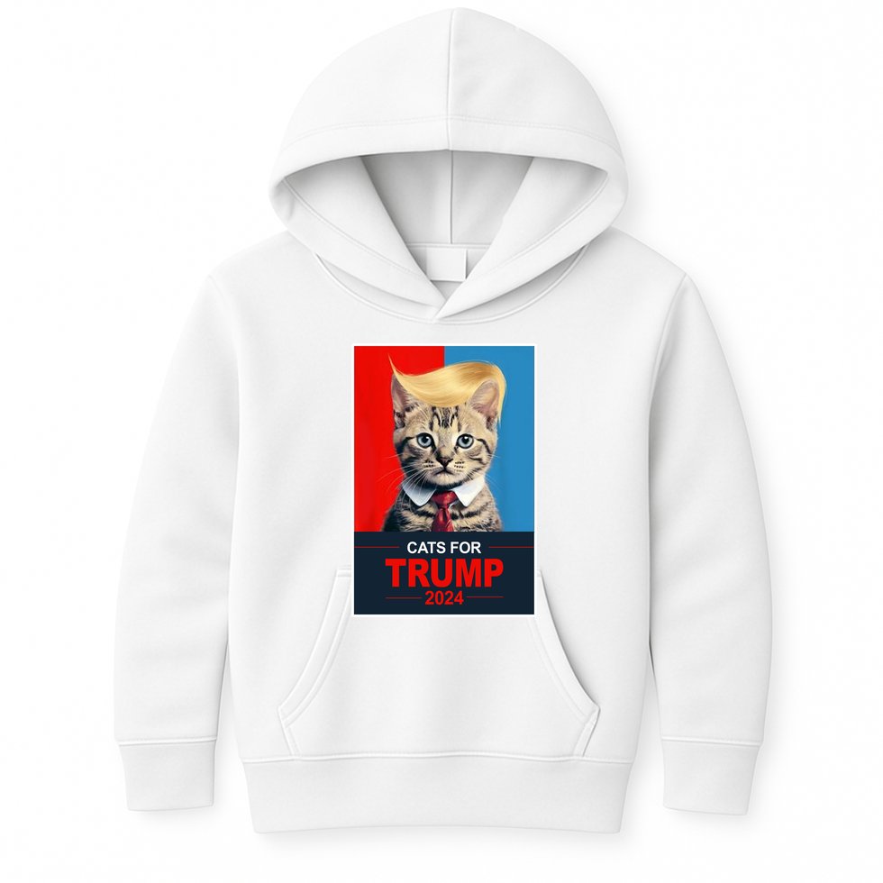 Cats For Donald Trump 2024 Election Kids Hoodie