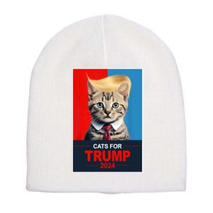 Cats For Donald Trump 2024 Election Short Acrylic Beanie