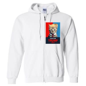 Cats For Donald Trump 2024 Election Full Zip Hoodie