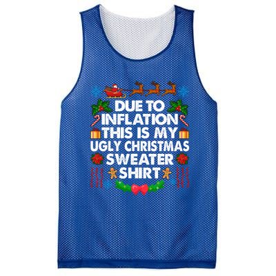 Christmas Funny Due To Inflation This Is My Ugly Sweater Gift Mesh Reversible Basketball Jersey Tank