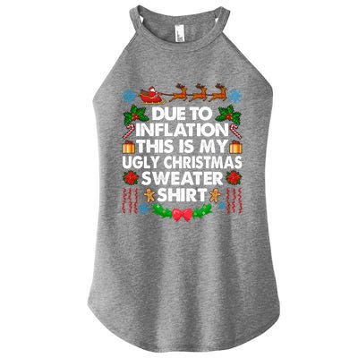 Christmas Funny Due To Inflation This Is My Ugly Sweater Gift Women’s Perfect Tri Rocker Tank