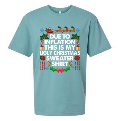 Christmas Funny Due To Inflation This Is My Ugly Sweater Gift Sueded Cloud Jersey T-Shirt