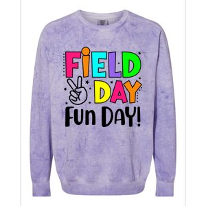 Cute Field Day Fun Day For Teacher Field Day 2024 Cool Gift Colorblast Crewneck Sweatshirt