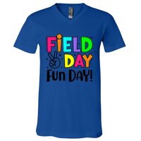 Cute Field Day Fun Day For Teacher Field Day 2024 Cool Gift V-Neck T-Shirt