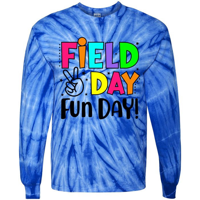 Cute Field Day Fun Day For Teacher Field Day 2024 Cool Gift Tie-Dye Long Sleeve Shirt