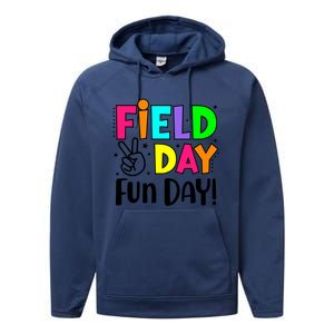 Cute Field Day Fun Day For Teacher Field Day 2024 Cool Gift Performance Fleece Hoodie