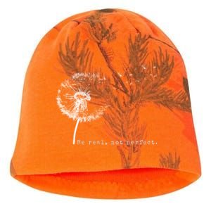 Cute Flying Dandelion Be Real Not Perfect Inspirational Positive Vibes Kati - Camo Knit Beanie