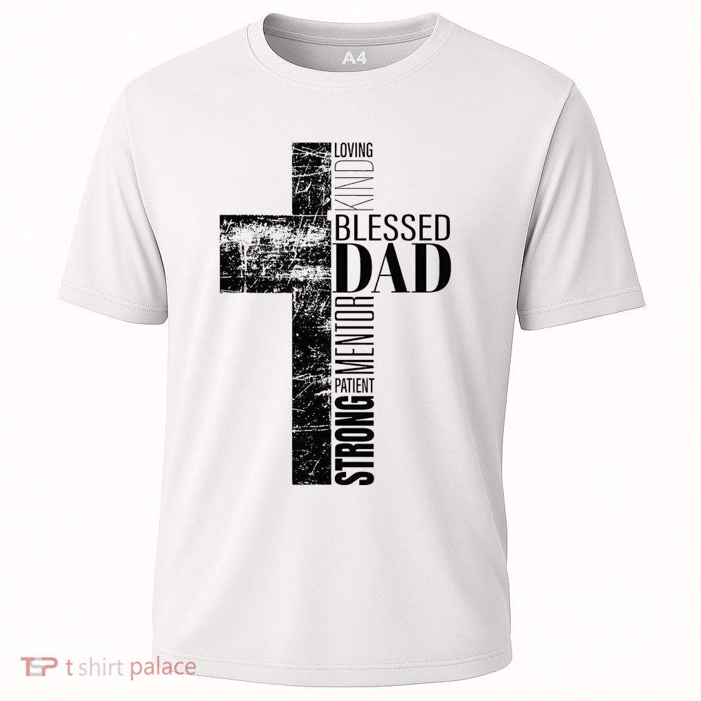 Christian Fathers Day Gifts Religious Blessed Dad Cross Performance Shirt
