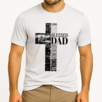 Christian Fathers Day Gifts Religious Blessed Dad Cross Cooling Performance Crew T-Shirt