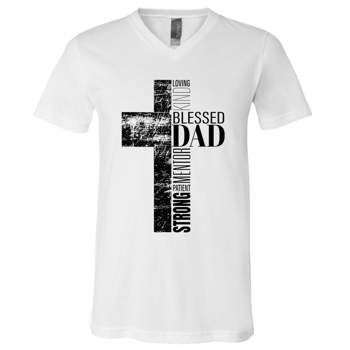 Christian Fathers Day Gifts Religious Blessed Dad Cross V-Neck T-Shirt