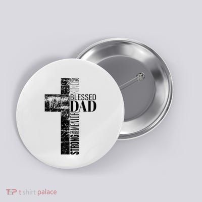 Christian Fathers Day Gifts Religious Blessed Dad Cross Button