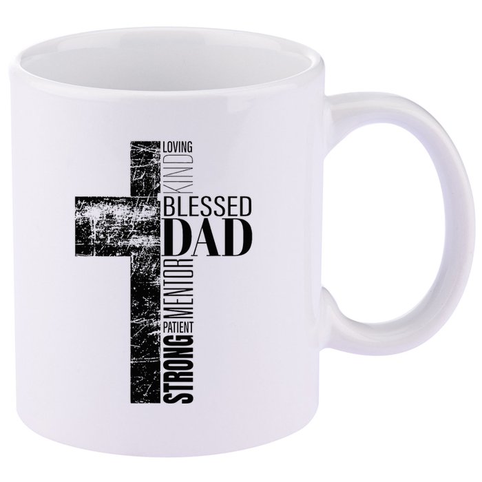 Christian Fathers Day Gifts Religious Blessed Dad Cross 11oz C Handle Ceramic Mug