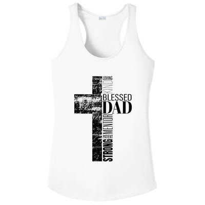 Christian Fathers Day Gifts Religious Blessed Dad Cross Ladies PosiCharge Competitor Racerback Tank