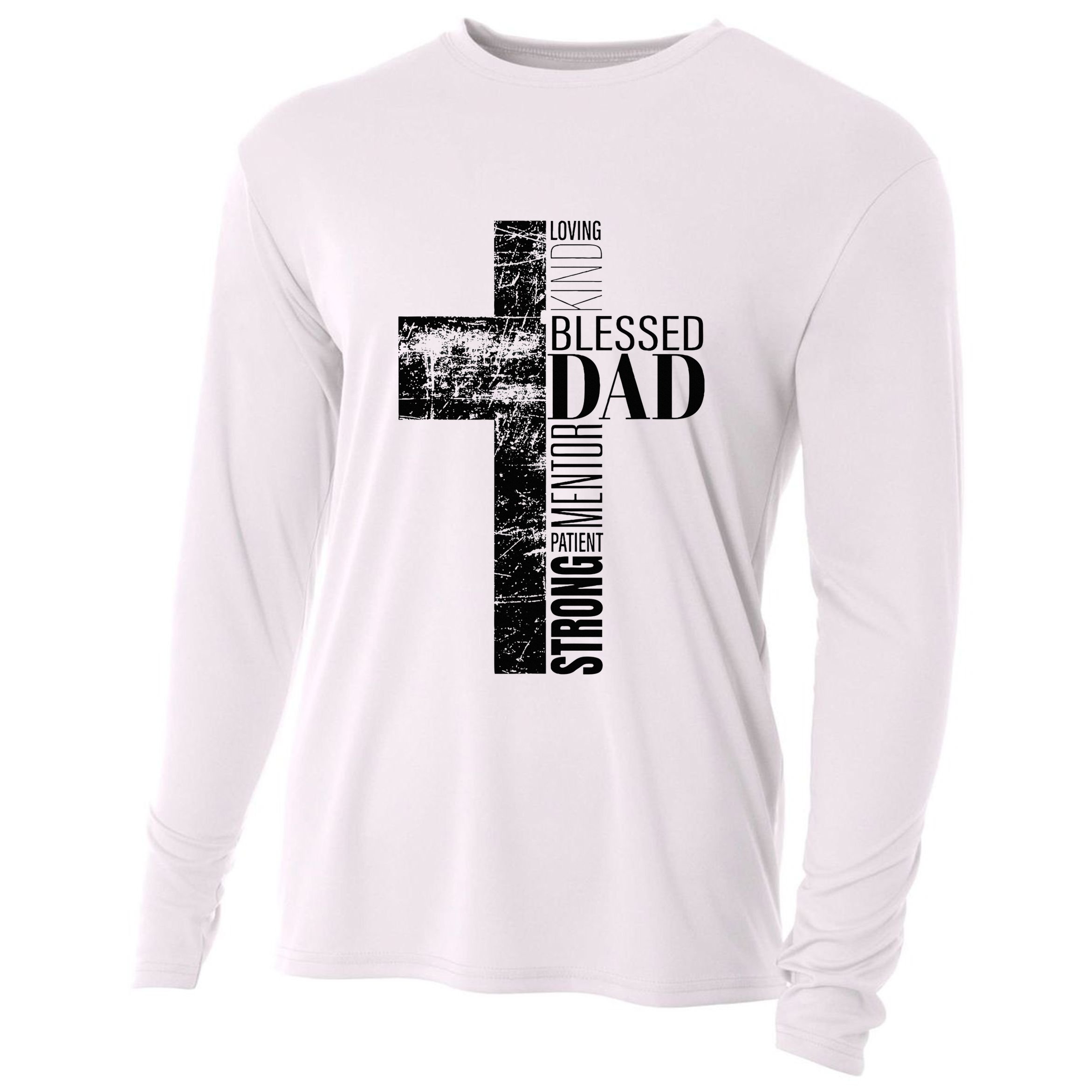 Christian Fathers Day Gifts Religious Blessed Dad Cross Cooling Performance Long Sleeve Crew