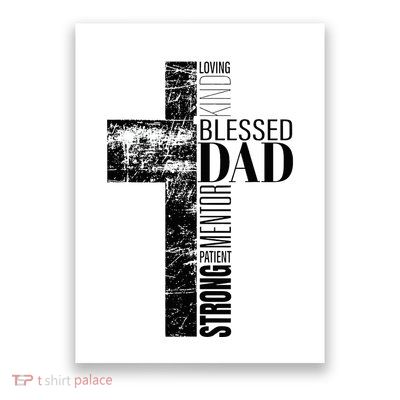 Christian Fathers Day Gifts Religious Blessed Dad Cross Poster