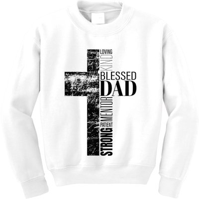 Christian Fathers Day Gifts Religious Blessed Dad Cross Kids Sweatshirt