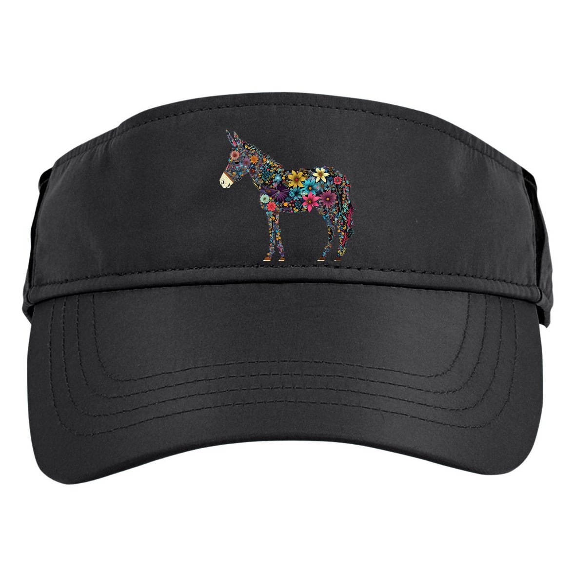 Cute Flower Donkey On Summer Floral Donkey Adult Drive Performance Visor