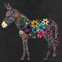 Cute Flower Donkey On Summer Floral Donkey Adult Drive Performance Visor