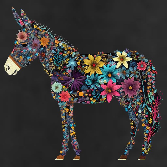 Cute Flower Donkey On Summer Floral Donkey Adult Drive Performance Visor