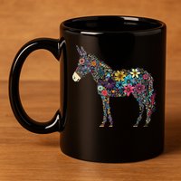 Cute Flower Donkey On Summer Floral Donkey 11oz C Handle Ceramic Mug