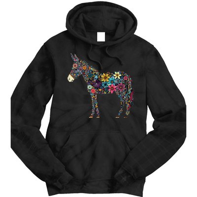Cute Flower Donkey On Summer Floral Donkey Tie Dye Hoodie