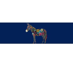 Cute Flower Donkey On Summer Floral Donkey Bumper Sticker