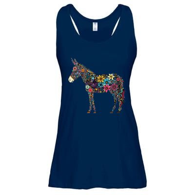 Cute Flower Donkey On Summer Floral Donkey Ladies Essential Flowy Tank