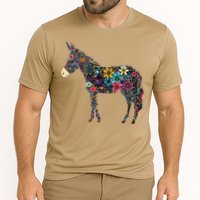 Cute Flower Donkey On Summer Floral Donkey Cooling Performance Crew T-Shirt