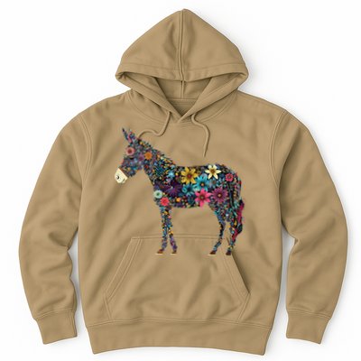 Cute Flower Donkey On Summer Floral Donkey Hoodie
