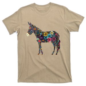 Cute Flower Donkey On Summer Floral Donkey T-Shirt