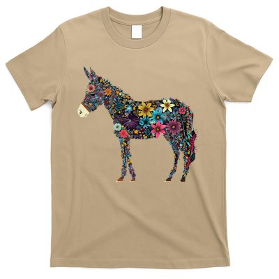 Cute Flower Donkey On Summer Floral Donkey T-Shirt