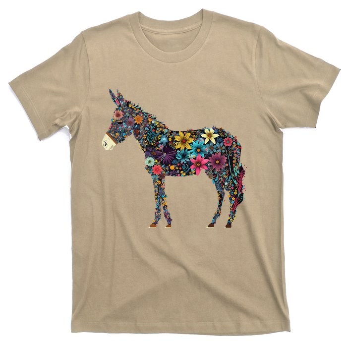 Cute Flower Donkey On Summer Floral Donkey T-Shirt