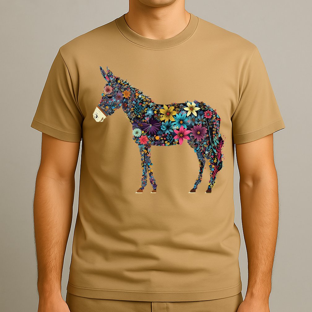 Cute Flower Donkey On Summer Floral Donkey T-Shirt