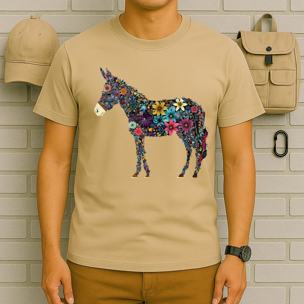 Cute Flower Donkey On Summer Floral Donkey T-Shirt