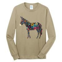 Cute Flower Donkey On Summer Floral Donkey Tall Long Sleeve T-Shirt