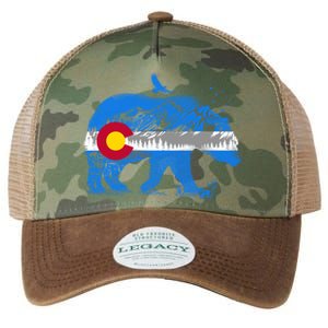 Colorado Flag Design Mountains And Bear Landscape Graphic Gift Legacy Tie Dye Trucker Hat