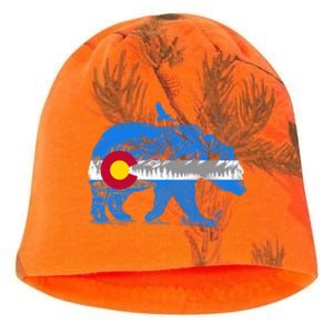 Colorado Flag Design Mountains And Bear Landscape Graphic Gift Kati - Camo Knit Beanie