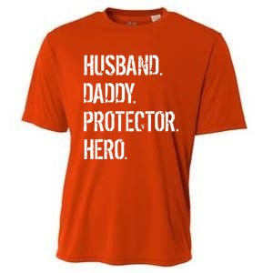 Cool Father Dad Husband Daddy Protector Hero Funny Gift Cooling Performance Crew T-Shirt