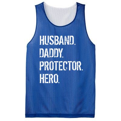 Cool Father Dad Husband Daddy Protector Hero Funny Gift Mesh Reversible Basketball Jersey Tank