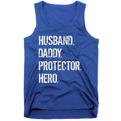 Cool Father Dad Husband Daddy Protector Hero Funny Gift Tank Top