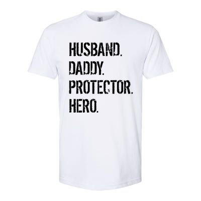 Cool Father Dad Husband Daddy Protector Hero Funny Gift Softstyle CVC T-Shirt