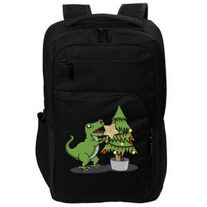 Cute Funny Dinosaur T Rex Tyrannosaurus Christmas Impact Tech Backpack