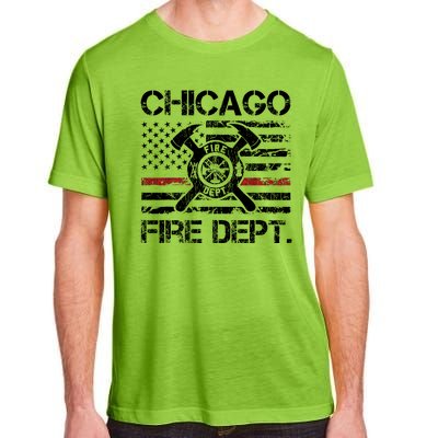 Custom Fire Department Thin Red Line Flag Personalize City Or State Adult ChromaSoft Performance T-Shirt