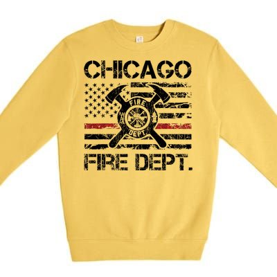 Custom Fire Department Thin Red Line Flag Personalize City Or State Premium Crewneck Sweatshirt