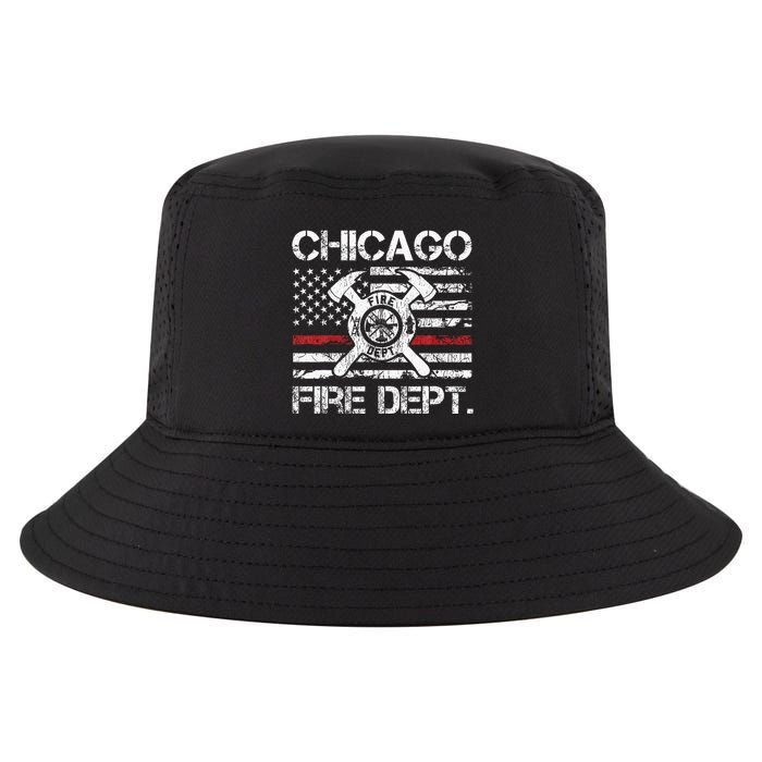 Custom Fire Department Thin Red Line Flag Personalize City Or State Cool Comfort Performance Bucket Hat